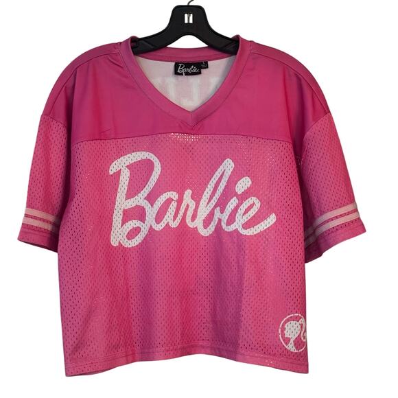 Barbie Malibu Women’s Cropped Football #59 Shirt Jersey Size Large Pink - Picture 1 of 10